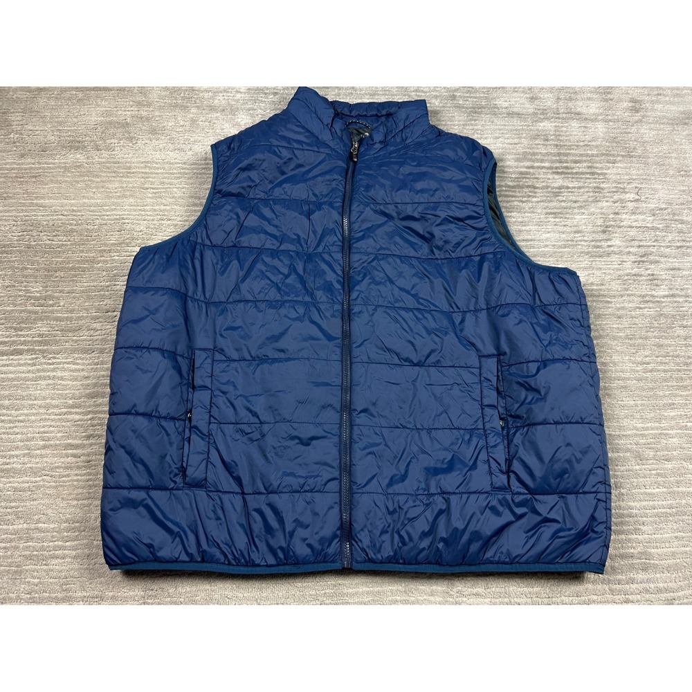 Swiss Tech Puffer Vest Mens 3XL Blue Cove SM49604YB Quilted Full Zip Lightweight
